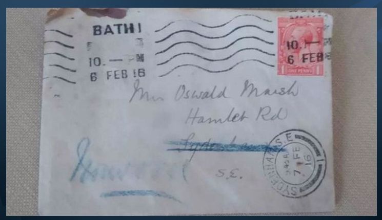 1916'da gönderilen mektup adresine ulaştı