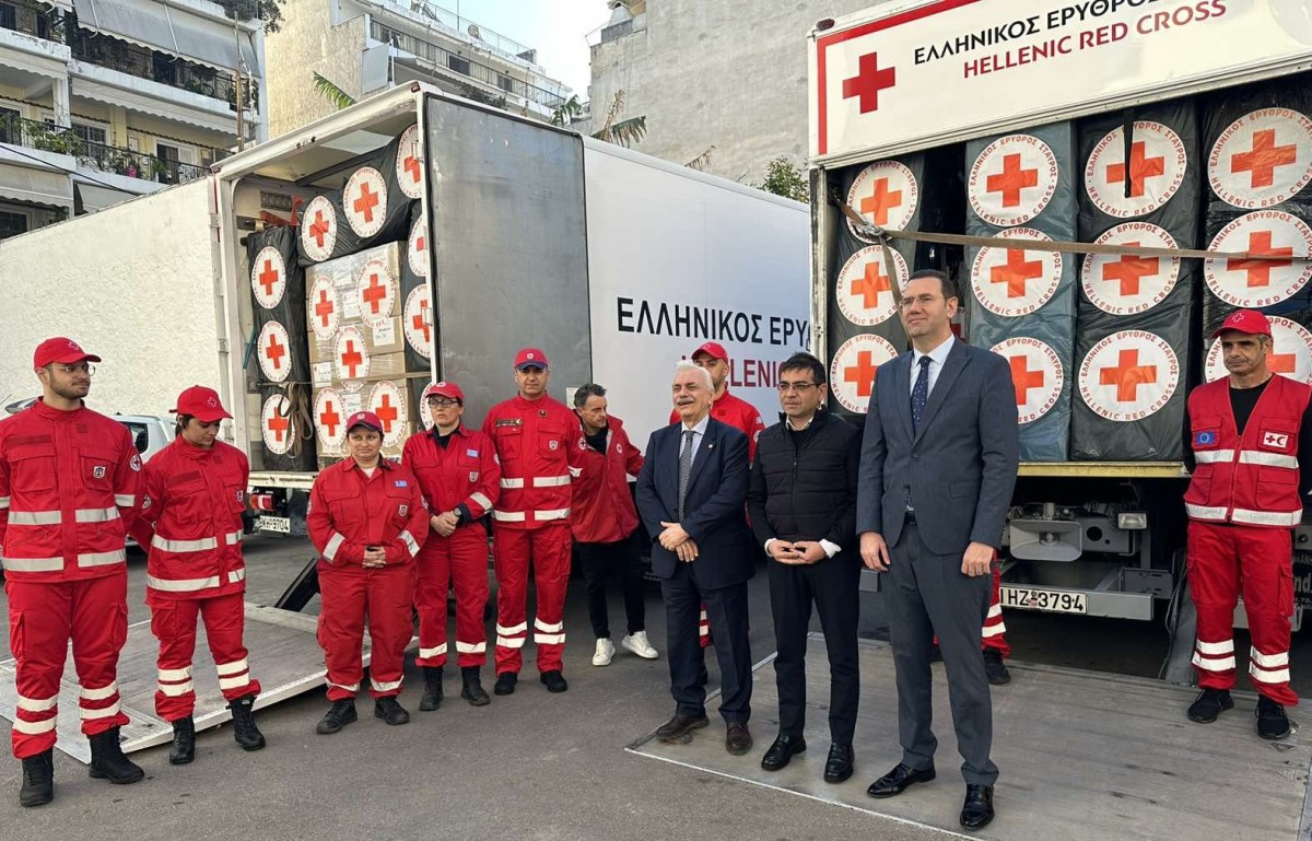 Αναχώρησε για την Τουρκία η τρίτη αποστολή ανθρωπιστικού υλικού από τον Ελληνικό Ερυθρό Σταυρό