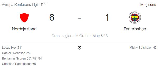Fenerbahçe'den 6-1'lik hezimet!