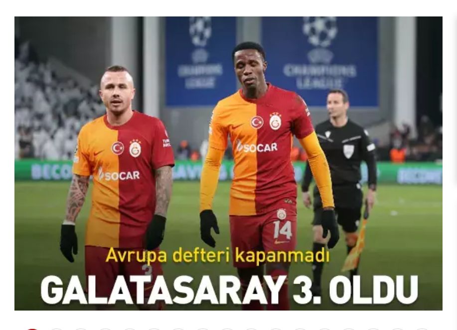 Galatasaray, Şampiyonlar Ligi grubunda üçüncü oldu