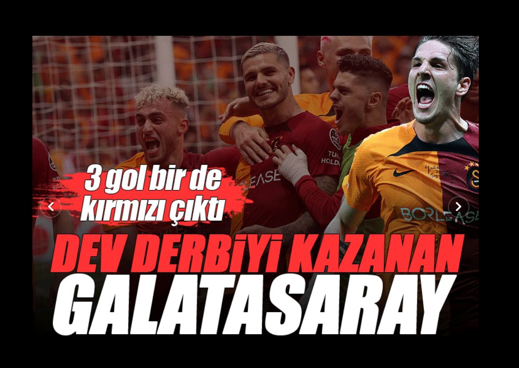 Galatasaray - Fenerbahçe maç sonucu: 3-0